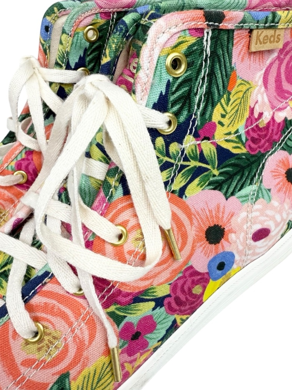 Keds X Rifle Paper Co. Kickstart Hi Juliet Sneaker High Top Floral Size 8.5 - Picture 12 of 12